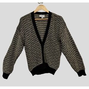 Vintage Mens Cardigan Sweater Knit V Neck Grandpa Minimalist Kurt Cobain 90s